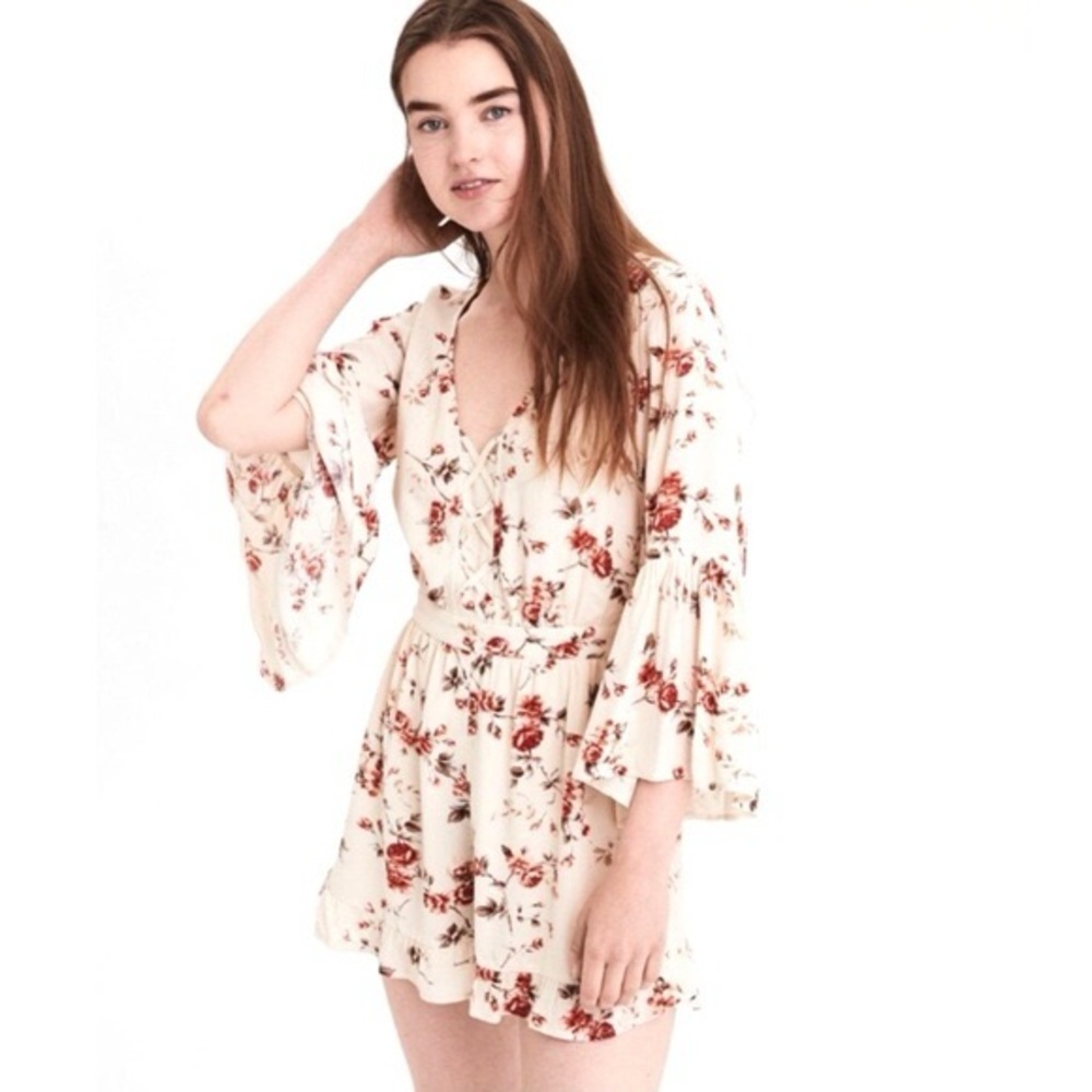 American Eagle Outfitters Floral White Romper